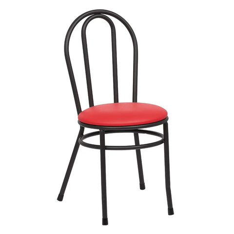 Chair Metal-Bentwood Black frame-Red Seat (2 EA /CS)