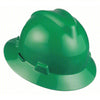 MSA 475370 Green Class E Type I V-Gard Polyethylene Slotted Style Hard Hat With Fas-Trac Ratchet Suspension  (1/EA)