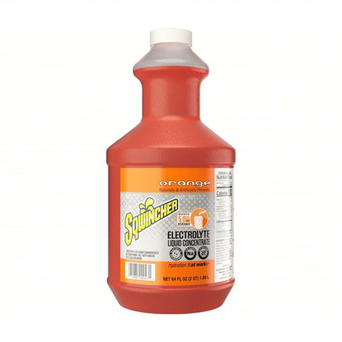 Sqwincher 159030324 64 Ounce Orange Flavor Liquid Concentrate Bottle Electrolyte Drink