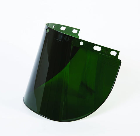 Fibre-Metal 4178IRUV5 by Honeywell High Performance Model 4178 8" X 16 1/2" X .06" Green Shade 5 Injection Molded Propionate Wide View Faceshield For Use With Models F400 And F500 Mounting Crown