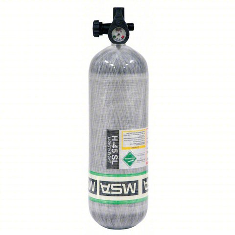 MSA 10127945-SP SCBA Cylinder: Carbon Fiber, 10.6 lb. Wt. Empty, Pre-Filled, 4,500 psi Cylinder Pressure