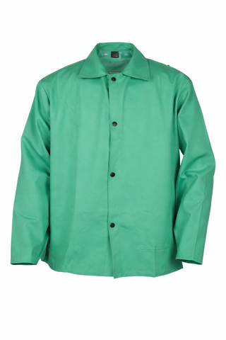 Radnor 64054962 Large Green Cotton Flame Resistant Jacket With Snap Front Closure