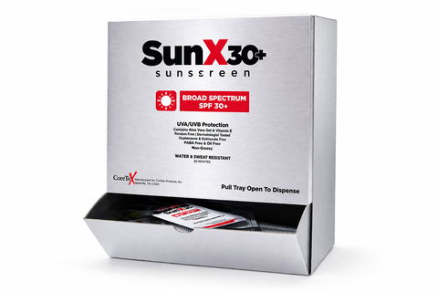 Sun X 91663 SPF 30 Sunscreen - Lotion Pouch Wallmount Dispenser 50/Ea. Packets Per Box