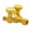 Radnor 64003918  112 B-Size Female Inlet To B-Size Male Outlets Left Hand Threaded Brass Valved Fuel Gas ''Y'' Connector