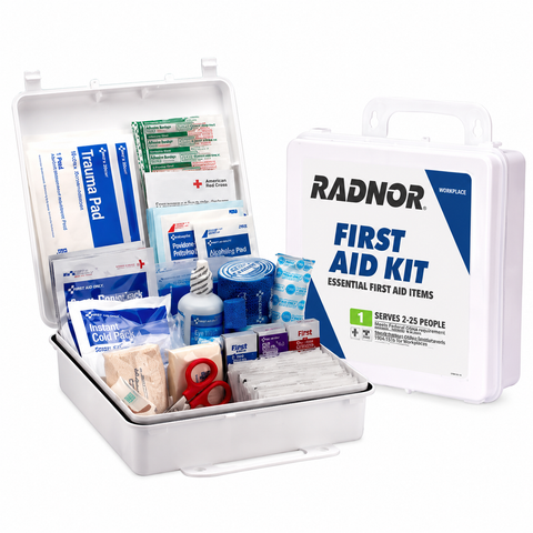 RADNOR 64058055 White Plastic Portable/Wall Mount 50 Person First Aid Kit