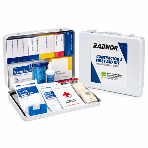 RADNOR 64058082 White Metal Portable/Wall Mount 50 Person First Aid Kit