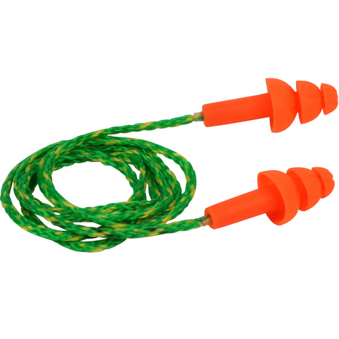 RADNOR Flange Thermoplastic Rubber Multiple-Use Corded Earplugs 100/Pair