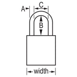 Anodized Solid Aluminum Safety Padlock, 1/4 in Dia, 1 in L X 3/4 in W, Red