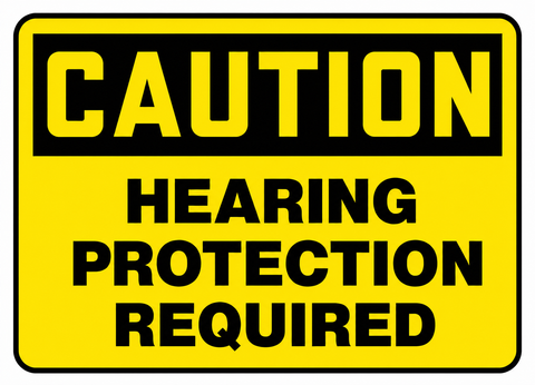 Accuform MPPA630VA OSHA Caution Safety Sign: Hearing Protection Required 10X14, .040 ALUM (1/EA)