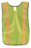 OccuNomix LUX-XTTM-YXL X-Large Hi-Viz Yellow OccuLux Value Economy Light Weight Polyester Mesh Two-Tone Vest With Front Hook And Loop Closure, 1 3/8'' Silver Gloss Tape On Orange Trim, Side Elastic Straps And 1 Pocket (1/EA)