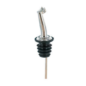 Spill-Stop Mfg. Co.  296-50  Tapered Pourer with Cap Chrome/Black Imported (SET OF 12 PER CASE)