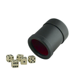 Kardwell International  DIC-CUP-558-V  Dice Cup with Dice Vinyl Black (1 EACH)