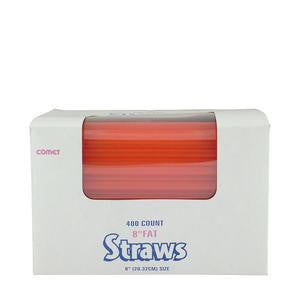 WNA  F800R  Fat Straw Red 8'' (SET OF 2400 PER CASE)