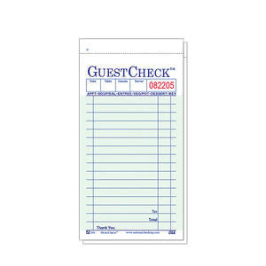 National Checking Company  104-50  Guest Check 3 1/2'' x 6 1/2'' (SET OF 2500 PER CASE)