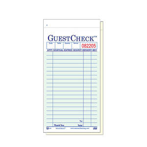 National Checking Company  240-50  Guest Check 3 1/2'' x 7'' (SET OF 5000 PER CASE)