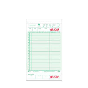 National Checking Company  926SW  Guest Check 4 1/4'' x 8 1/2'' (SET OF 2500 PER CASE)