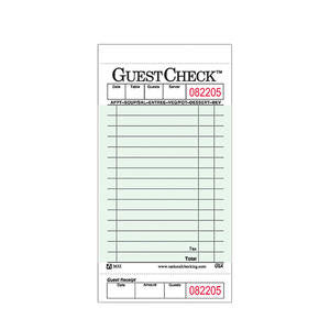 National Checking Company  A3632  Guest Check 3 5/16'' x 6'' (SET OF 2500 PER CASE)