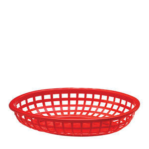 Tablecraft  1074R  Classic Oval Basket Red 9 3/8'' x 6'' (SET OF 36 PER CASE)