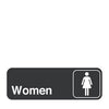 Vollrath Company  4516  Traex Sign ''Women'' White on Black 3'' x 9'' (1 EACH)