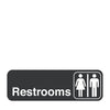 Vollrath Company  4517  Traex Sign ''Restrooms'' White on Black 3'' x 9'' (1 EACH)