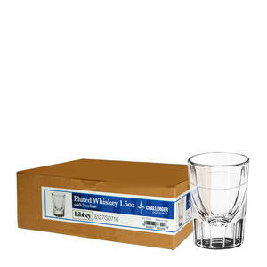 House  08-0439  Whiskey Fluted 1.5 oz with 3/4 oz Line (SET OF 12 PER CASE)