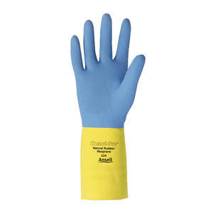 Ansell Protective Product  99-0389  Neoprene Glove Latex Blue/Yellow Large (LEFT-RIGHT HAND 1 PAIR)