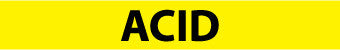 NMC A1004Y-PIPEMARKER, PS VINYL, ACID, 2X14  1 1/4'' CAP HEIGHT (PAK OF 25)
