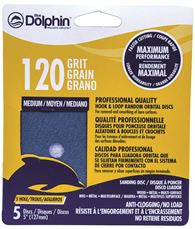 LINZER SP NL5525 0120 BLUE DOLPHIN ANTI-CLOGGING/NO LOAD SERIES, 5 IN., 5-HOLE, HOOK & LOOP DISCS, 120 GRIT, 25 PACK (1 PACK)