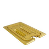Cambro Manufacturing  40HPCHN150  H-Pan Cover Fourth Size Notched with Handle Amber (1 EACH)