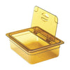 Cambro Manufacturing  20HPLN150  H-Pan FlipLid Cover Half Size Notched Amber (1 EACH)