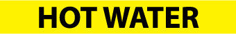 NMC A1136Y-PIPEMARKER, PS VINYL, HOT WATER, 2X14  1 1/4'' CAP HEIGHT (PAK OF 25)