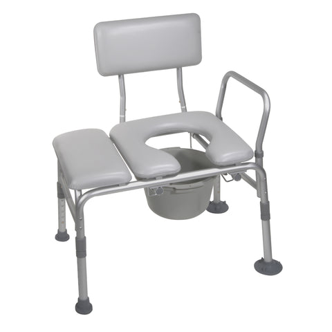 Drive Medical 12005kdc-1 Padded Seat Transfer Bench with Commode Opening (1/CV)