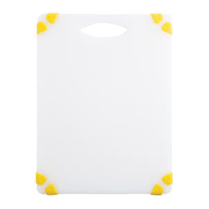 Tablecraft  CBGW610AYL  Grippy Cutting Board White with Yellow 6'' x 10'' (1 EACH)