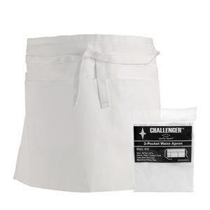 Challenger  970-WHT  3-Pocket Waist Apron White (1 EACH)