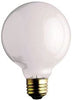 SATCO A3640 INCANDESCENT GLOBE LAMP, G25, 25 WATTS, 130 VOLTS, MEDIUM BASE, GLOSS WHITE, 6 PER BOX (12 BOXES PER CASE)