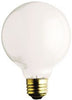 SATCO A3641 INCANDESCENT GLOBE LAMP, G25, 40 WATTS, 130 VOLTS, MEDIUM BASE, GLOSS WHITE, 6 PER BOX (12 BOXES PER CASE)