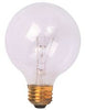 SATCO A3647 INCANDESCENT GLOBE LAMP, G25, 25 WATTS, 130 VOLTS, MEDIUM BASE, CLEAR, 6 PER BOX (12 BOXES PER CASE)