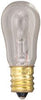 SATCO S3900 INCANDESCENT EXIT LAMP, S6, 6 WATTS, 130 VOLTS, CANDELABRA BASE, CLEAR, 10 PER BOX (12 BOXES PER CASE)