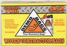 Demo Bags DB20-42PP CONTRACTOR TRASH BAG, 42 GALLON, 20 BAGS PER PACK (36 PACKS)