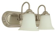 Monument  2-LIGHT VANITY FIXTURE, BRUSHED NICKEL, 13 X 8 IN., USES (2) 13-WATT FLUORESCENT GU24 BASE LAMPS* (1 PER CASE)