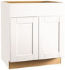 Continental Cabinets CBKSB30-SSW ANDOVER SHAKER SINK BASE CABINET, WHITE, 30 IN. (1 PER CASE)