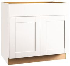 Continental Cabinets CBKSB36-SSW ANDOVER SHAKER SINK BASE CABINET, WHITE, 36 IN. (1 PER CASE)
