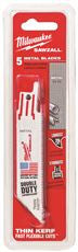 MILWAUKEE ELECTRIC 48-00-5189 THIN KERF SAWZALL BLADE 18T 12 IN., 5 PER PACK (1 PACK)