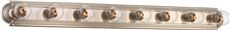 Monument  BEVELED EDGE VANITY FIXTURE, BRUSHED NICKEL, 48 X 4-1/2 IN., USES (8) 100-WATT INCANDESCENT MEDIUM BASE LAMPS* (1 PER CASE)