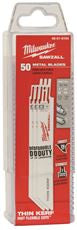 MILWAUKEE ELECTRIC 48-01-6184 THIN KERF SAWZALL BLADE, 6 IN., 18 TPI, 50 PER PACK (1 PACK)