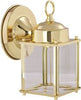 ROYAL COVE  1-LIGHT OUTDOOR WALL LANTERN, CLEAR GLASS, 5 X 8-1/8 X 5-3/4 IN., POLISHED BRASS, USES 60-WATT MEDIUM BASE LAMP* (1 PER CASE)