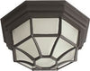 Monument  1-LIGHT OUTDOOR OCTAGON CEILING FIXTURE, FROSTED GLASS, 10-1/4 X 5-1/4 IN., BLACK, USES 60-WATT MEDIUM BASE LAMP* (1 PER CASE)