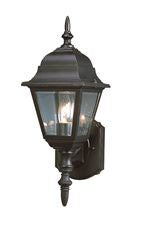 Monument  1-LIGHT OUTDOOR WALL LANTERN, CLEAR GLASS, 6 X 16 X 6-1/2 IN., BLACK, USES 60-WATT MEDIUM BASE LAMP* (1 PER CASE)