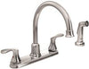 Cleveland Faucet 40619 CORNERSTONE HIGH ARC KITCHEN FAUCET WITH TWO HANDLES AND SIDE SPRAY, CHROME (1 PER CASE)