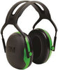 3M 93723 PELTOR X-SERIES OVER-THE-HEAD EARMUFF WITH HEADBAND X1A/37270(AAD), BLACK/GREEN, 10 PER CASE (1 CASE)